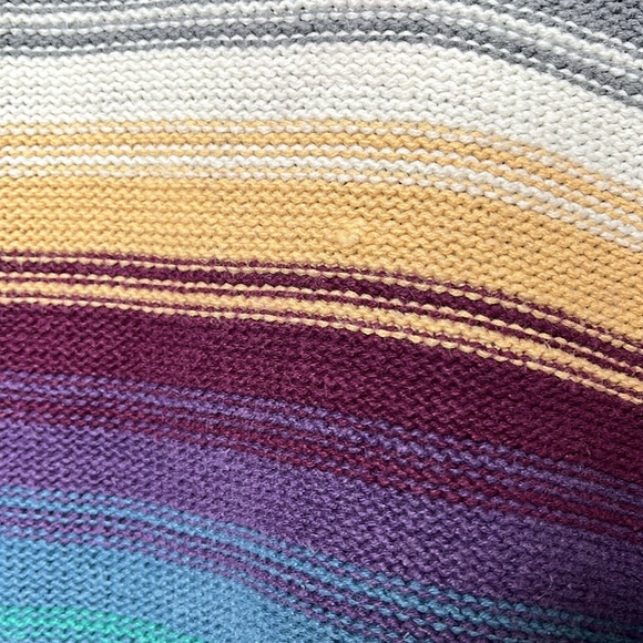 Vintage 90s Coach + Camel Ramie Striped Mock Neck Sweater Women Size M - Picture 4 of 4